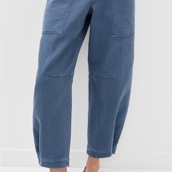 Closed Light Blue Textured Pants - Picture 2 of 8